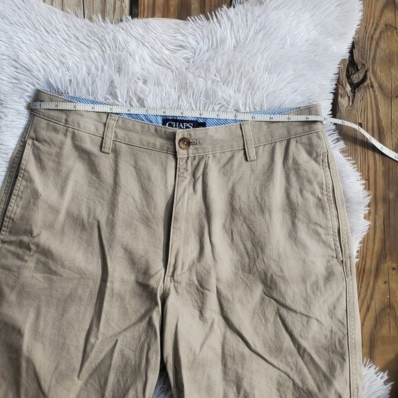 Mens Chaps Flat Front Dressy Casual Khaki Shorts wize 32 - Picture 6 of 7
